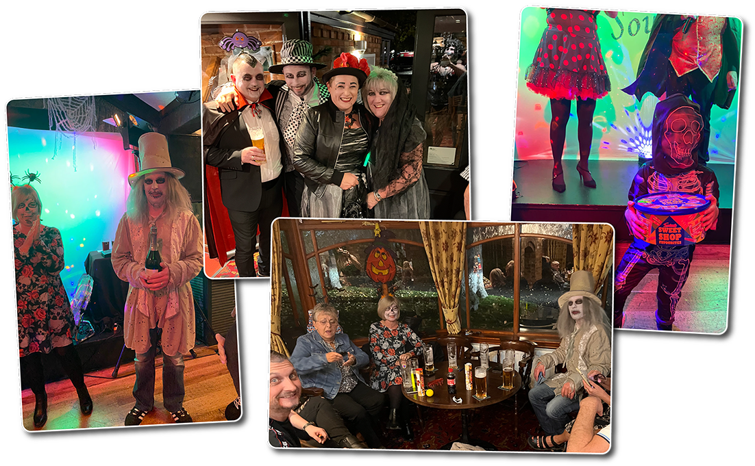 Some photo's of our fantastic customers in fancy dress for the end of season party.